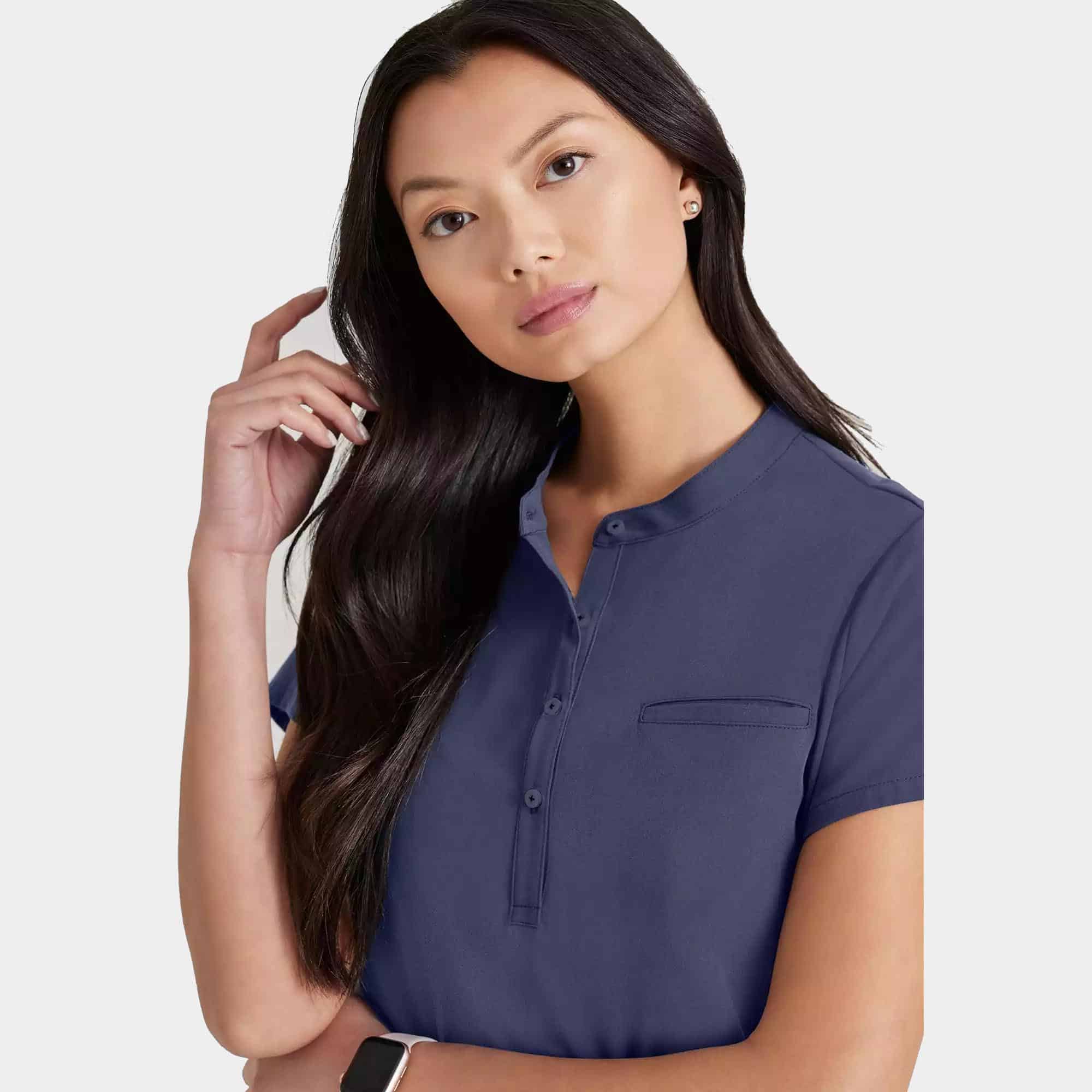 Women's 1 Pocket Collar Tuck In Top | BUT163 - Image 4